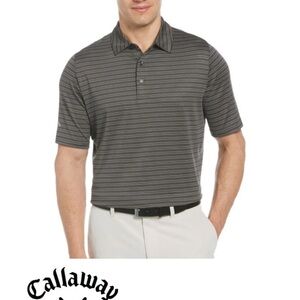 Callaway Men's Gray Striped Polo Shirt